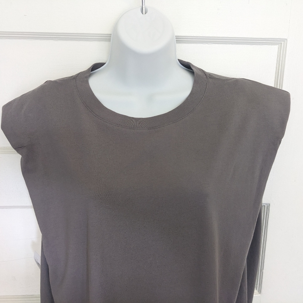 Aritzia Sleeveless Mini Dress in Taupe - Picture 3 of 12